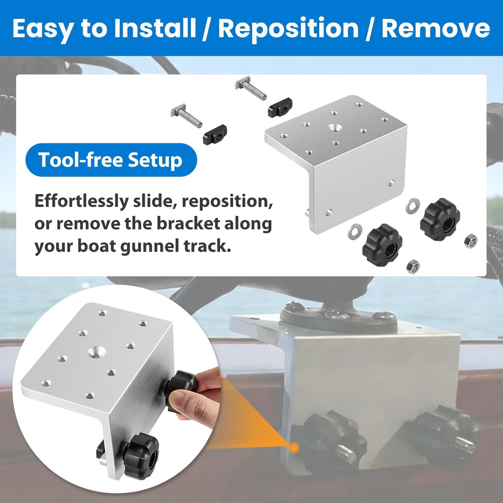 2 Pack 90° Boat Gunnel Track M - đánh giá và giá Fish Finder Mount